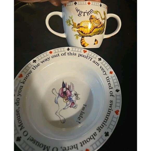 Alice In Wonderland Café Paul Cardew Tea Party Cup & Saucer Set With Box CHIPPED - Picture 14 of 16